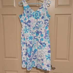 Casual Corner Kids Floral Dress in Blue and Purple